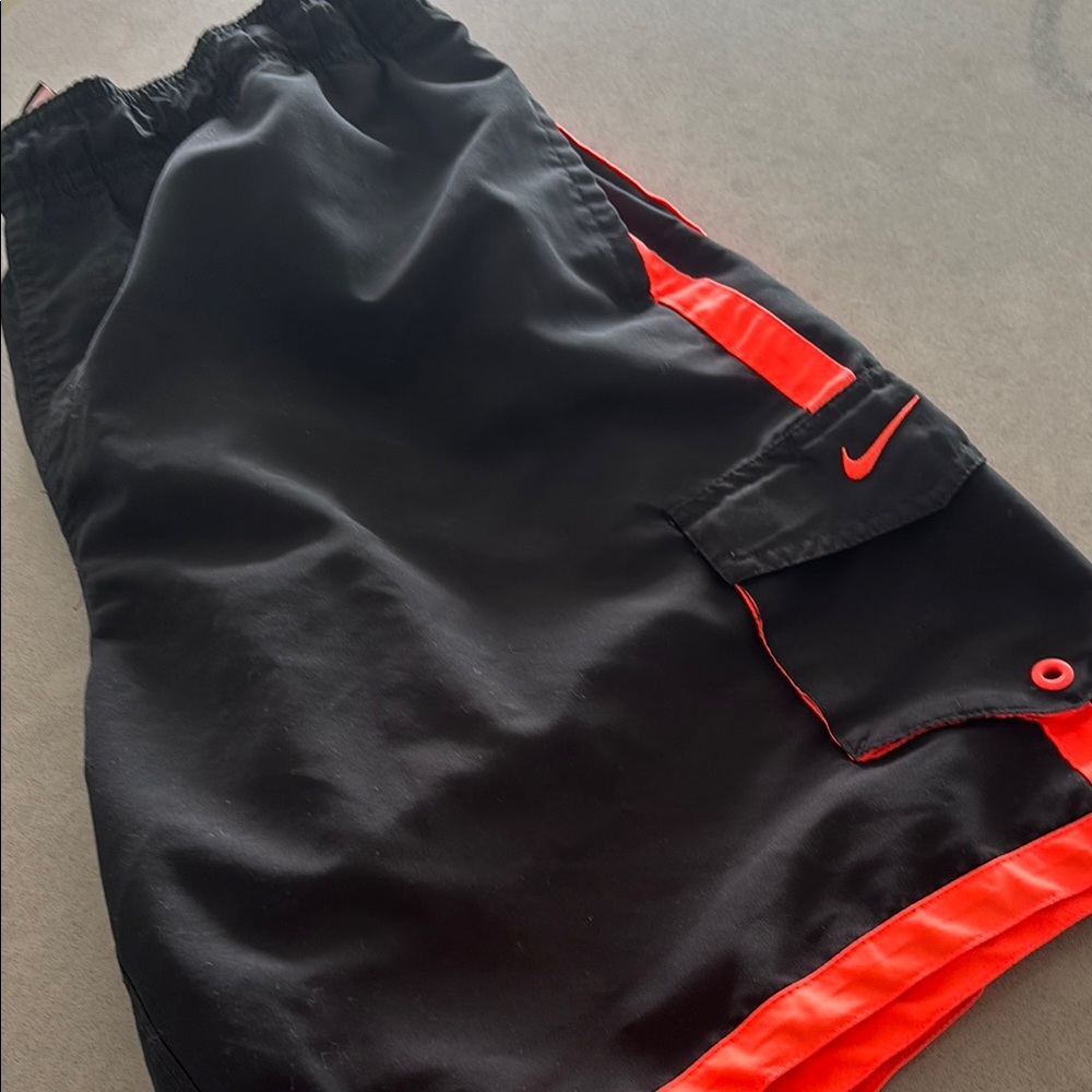 Nike Black and Orange Sports Shorts
